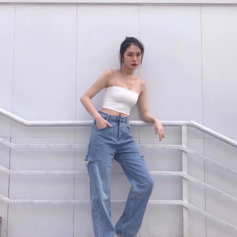 Áo croptop 2 dây bún chất bozip