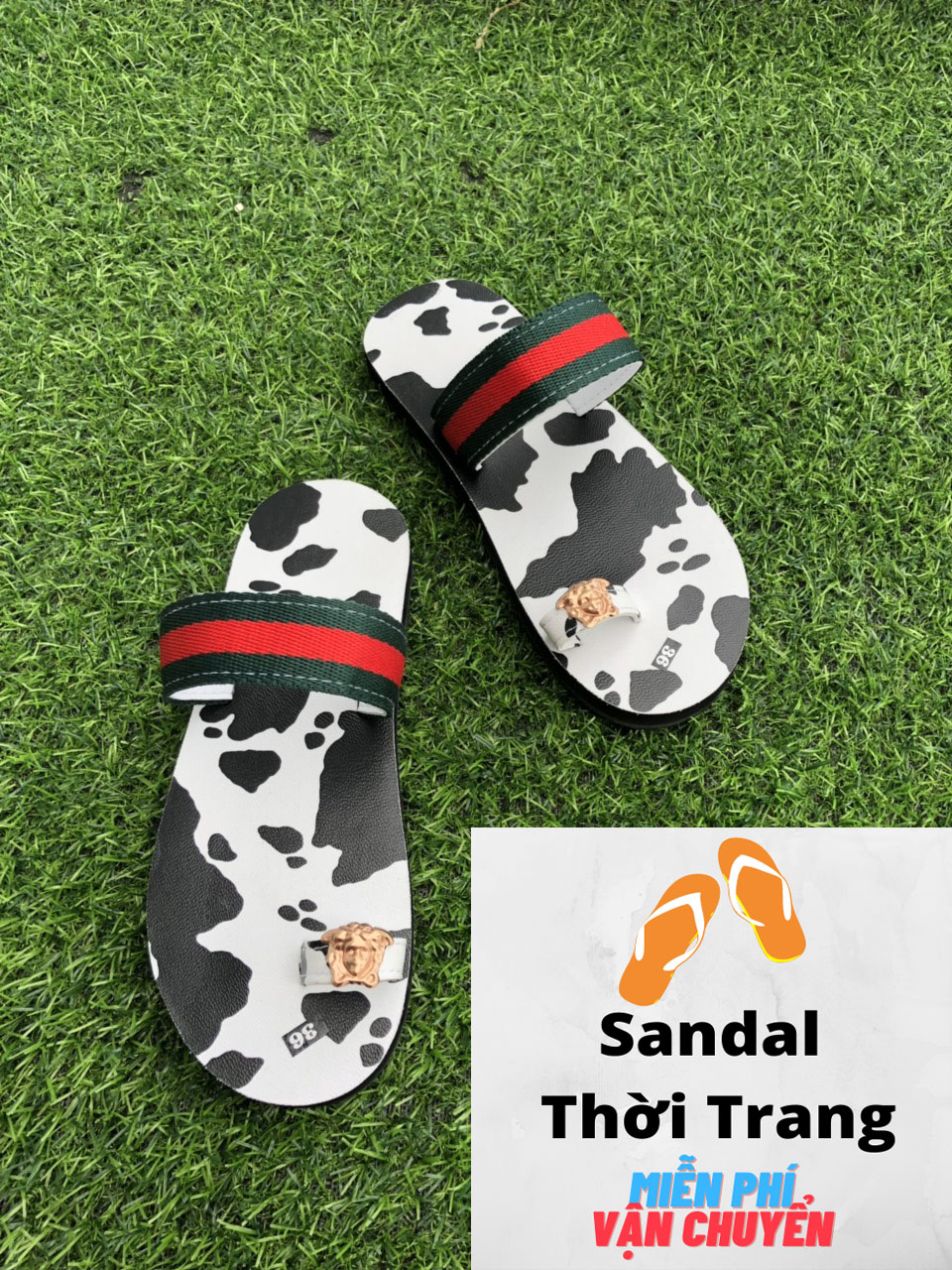 Dép xỏ ngón nữ bò sữa FREESHIP Dép nữ giá rẻ Sandal thời trang