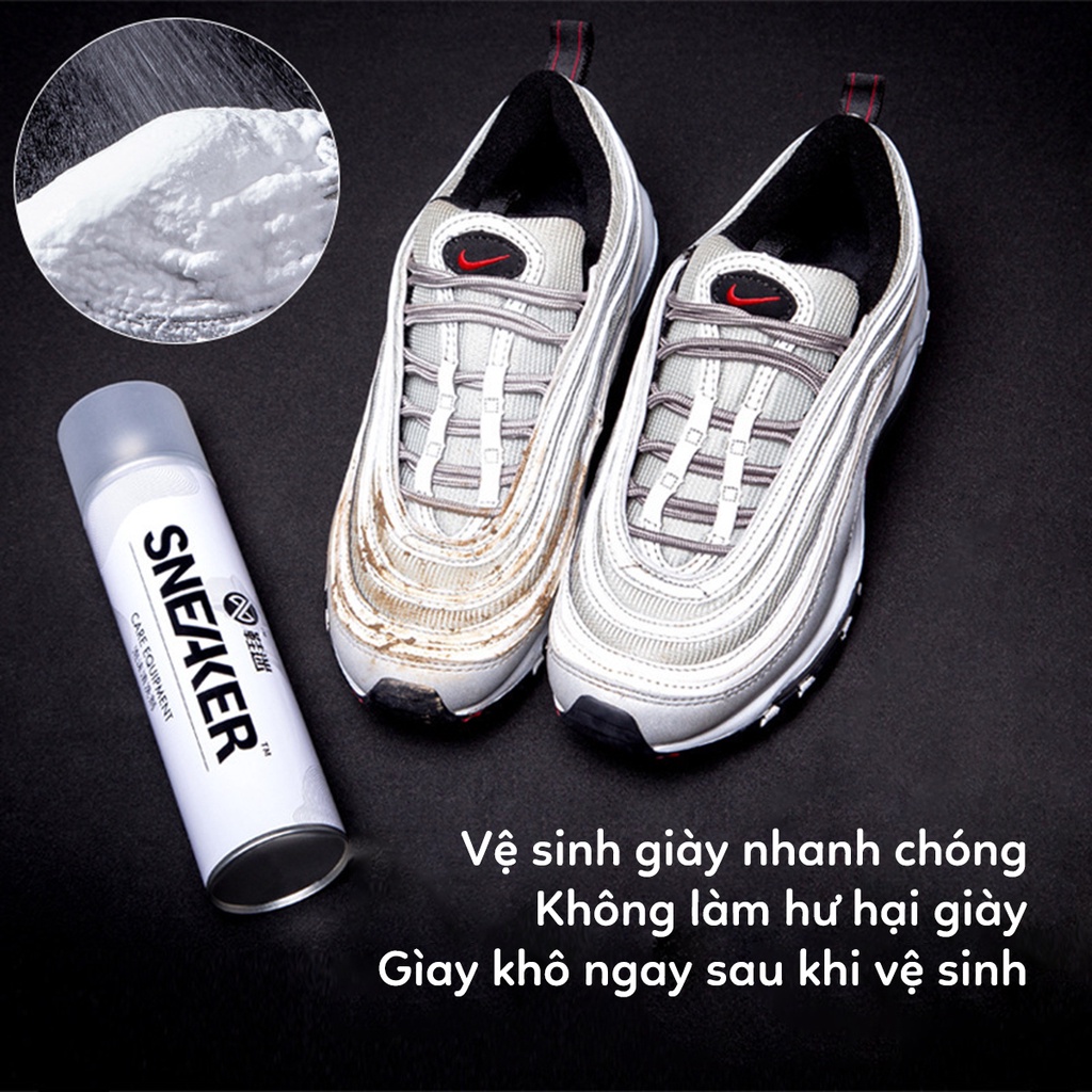 Chai xịt vệ sinh giày Sneaker 300ml Xịt bọt làm sạch giày