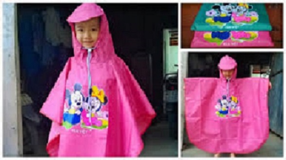Áo mưa cánh dơi cho bé từ 3-4 tuổi ( 1 - 1.1m)