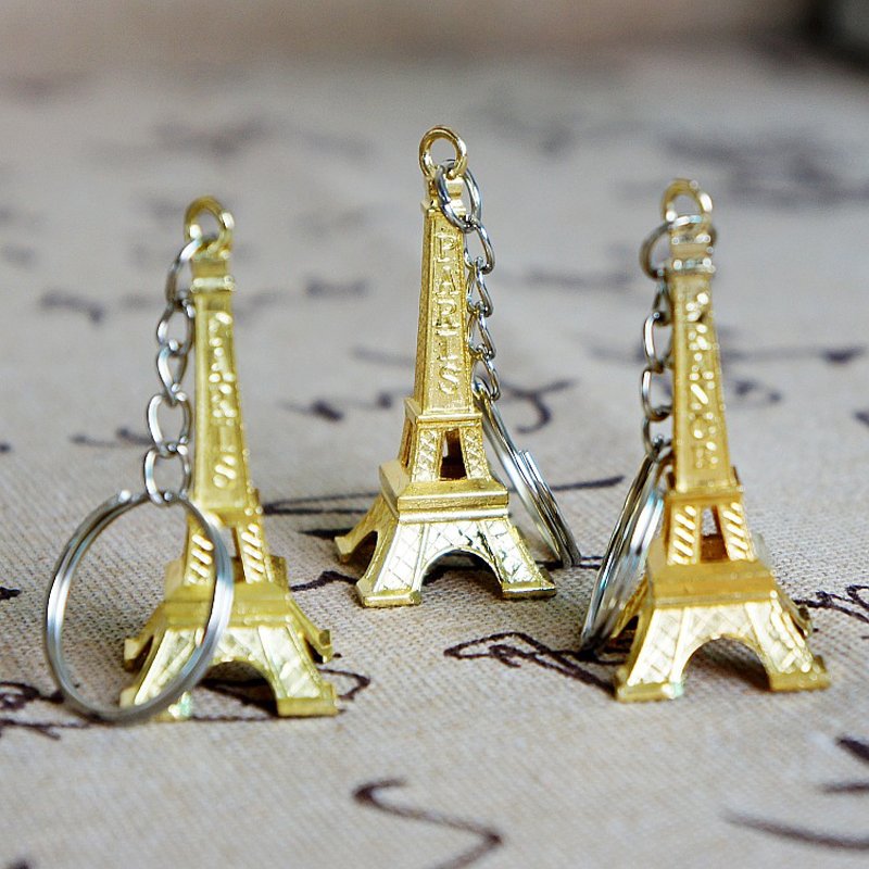 Móc Khóa Tháp Eiffel Kiểu Pháp Lãng Mạng ( Hợp Kim Kẽm Mạ Điện)