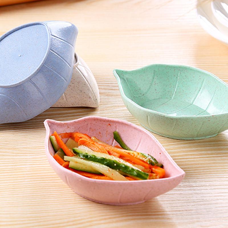 Đĩa đựng gia vị lúa mạch hình chiếc lá size nhỏ