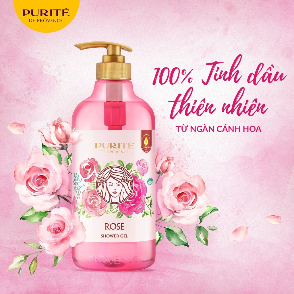 Combo 2 Sữa tắm Purité Hoa Hồng 1.1L