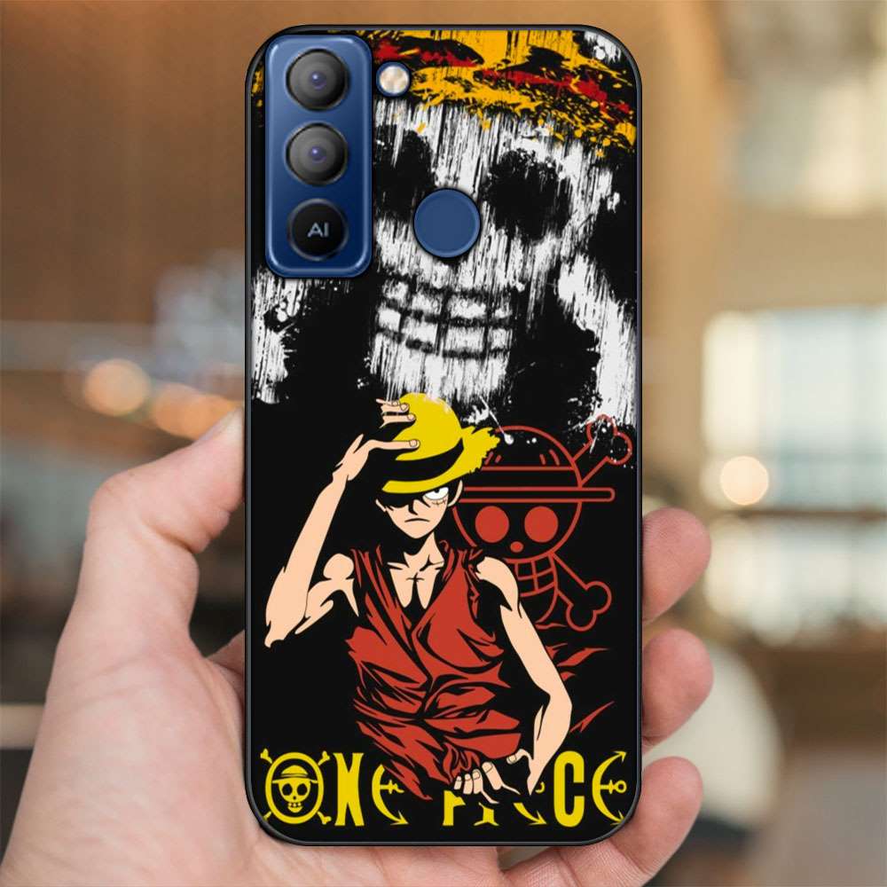 Ốp lưng Tecno Pop 5 viền đen in hình Luffy One Piece