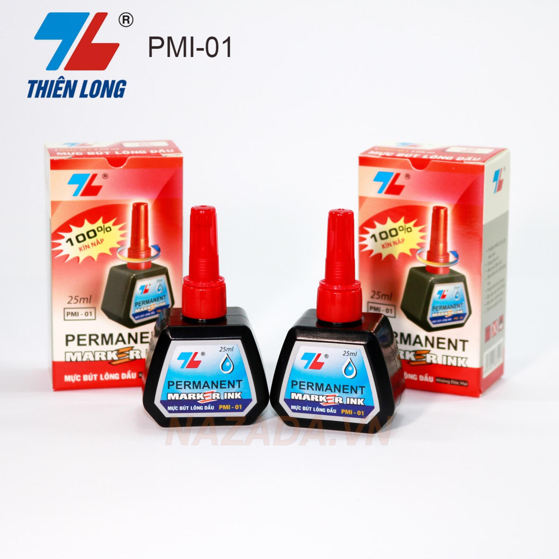 Combo 2 Chai Mực Bút Lông Dầu Thiên Long PMI-01 ( Xanh, Đỏ, Đen )