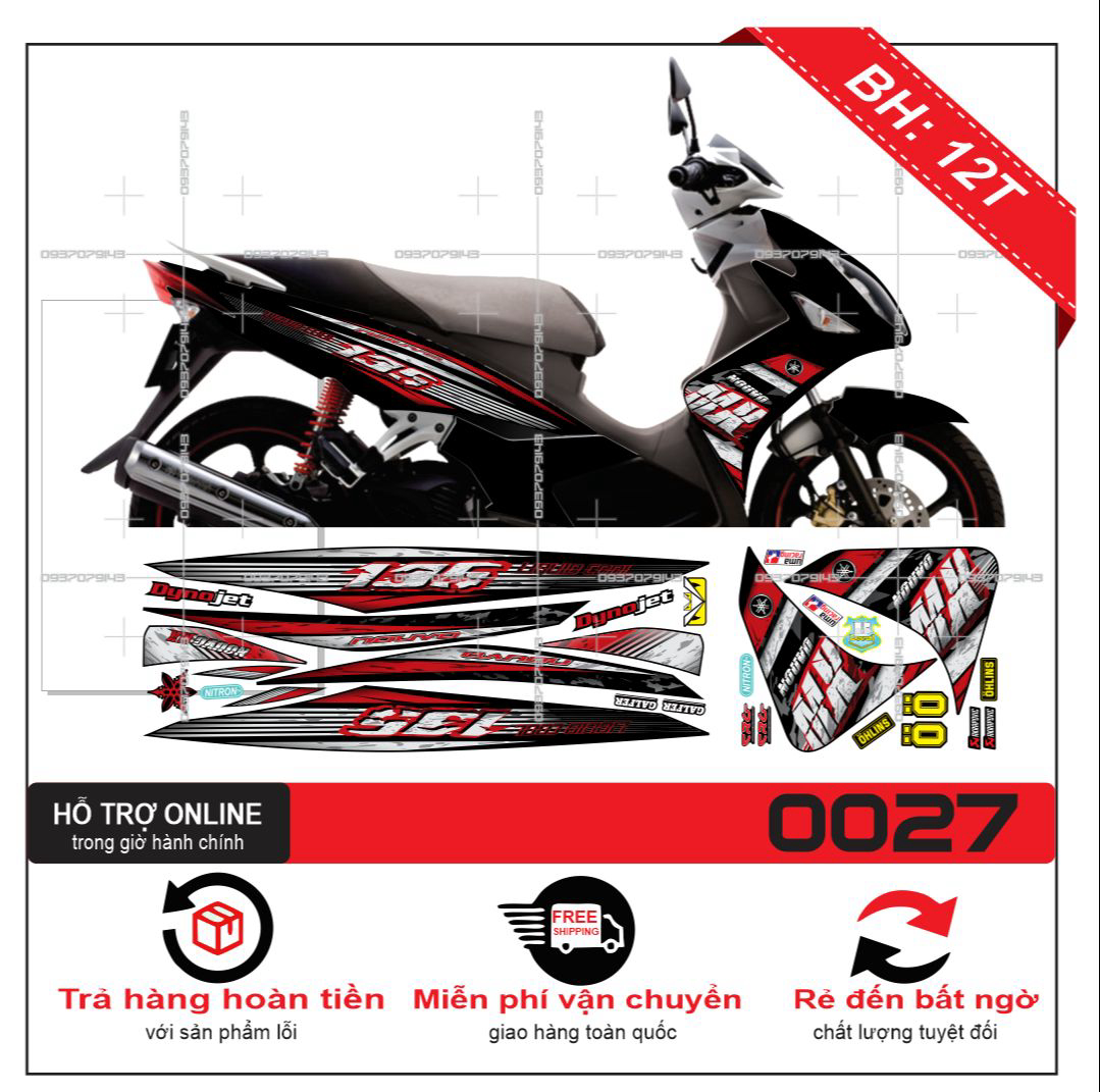 TEM XE NOUVO 4 NV 4 (TEM RỜI NOUVO 4) LX MX ĐỎ ĐEN