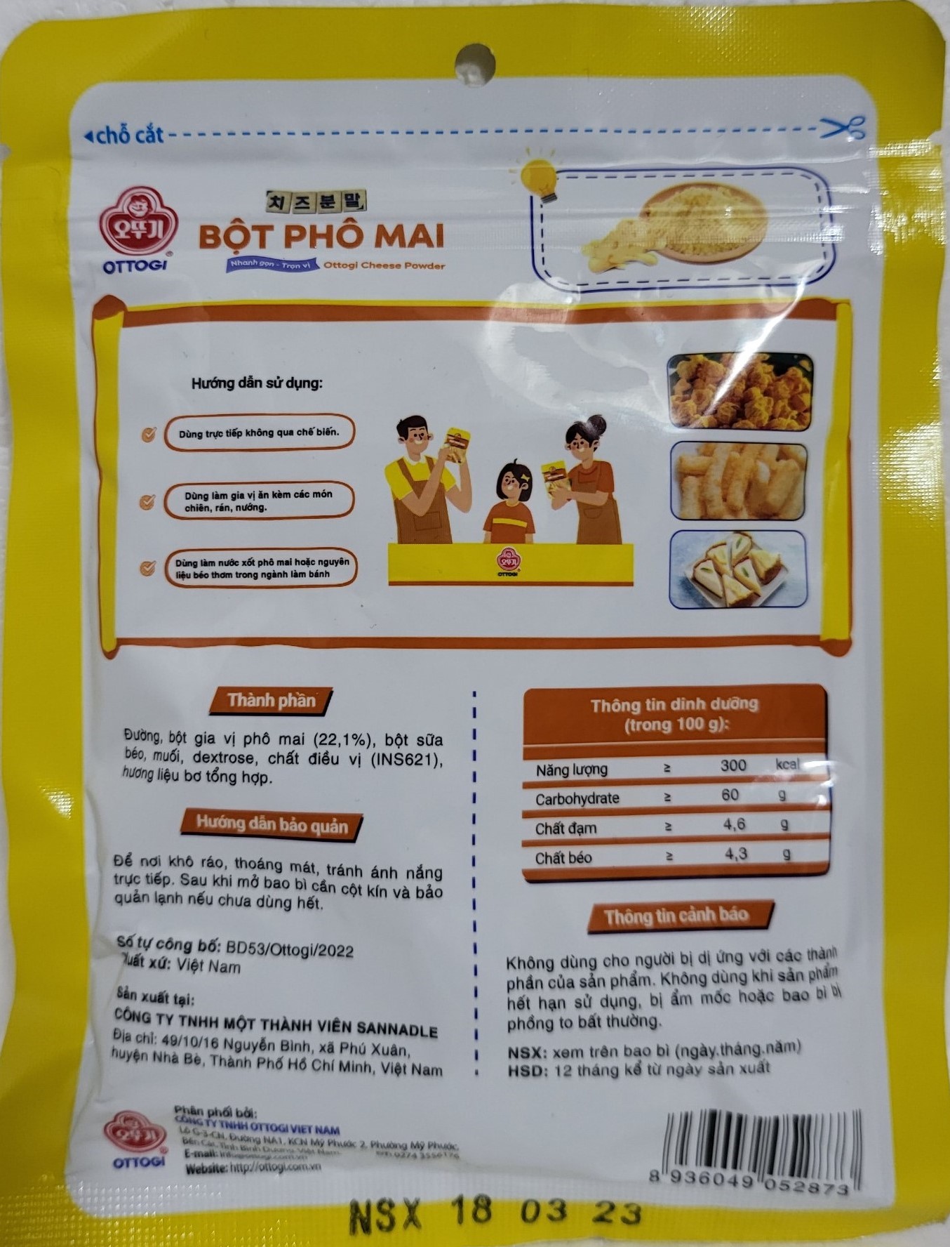 OTTOGI - gói 100g - BỘT PHÔ MAI LẮC / Cheese Powder