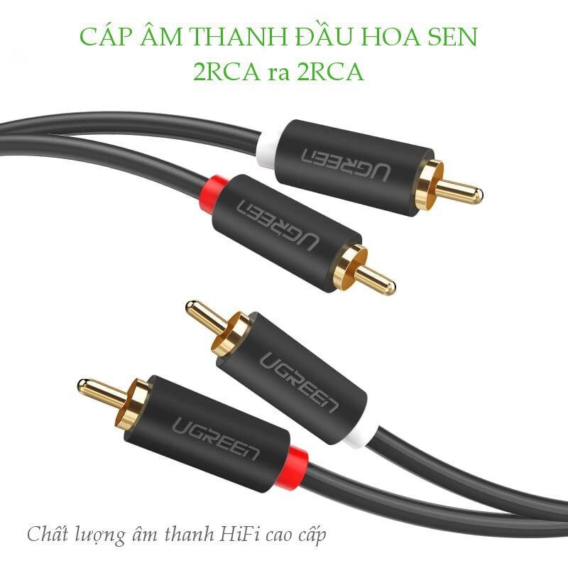 Cáp AV 2 đầu hoa sen 2M UGREEN 10518 - UGREEN 10518 - AV104 2RCA