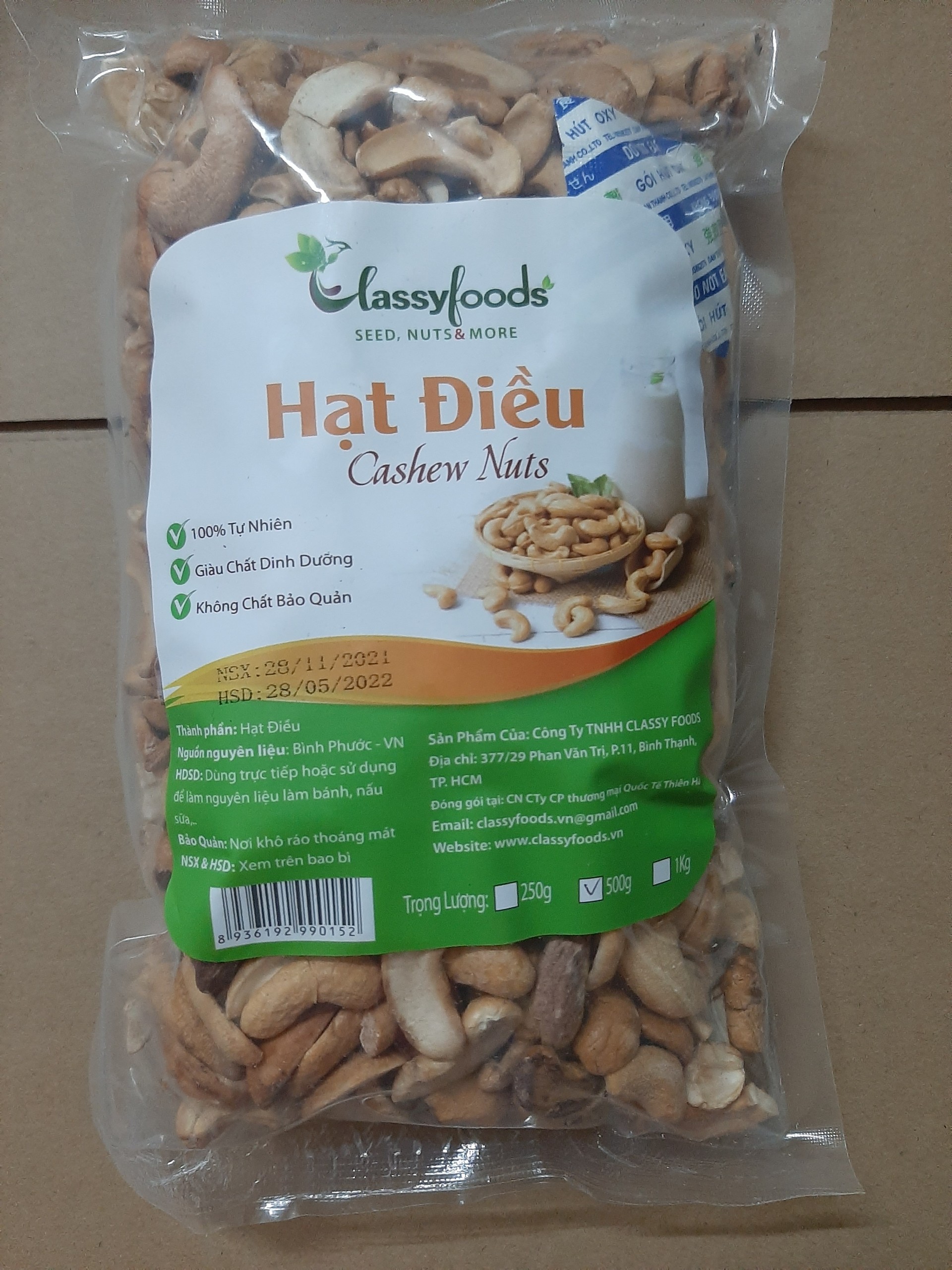 Hạt điều rang sẵn (vỡ) tách vỏ 200 gram
