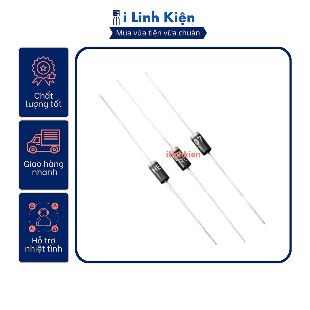 HER207 Diode xung 2A 1000V DIP đóng dây loại tốt (10 chiếc)