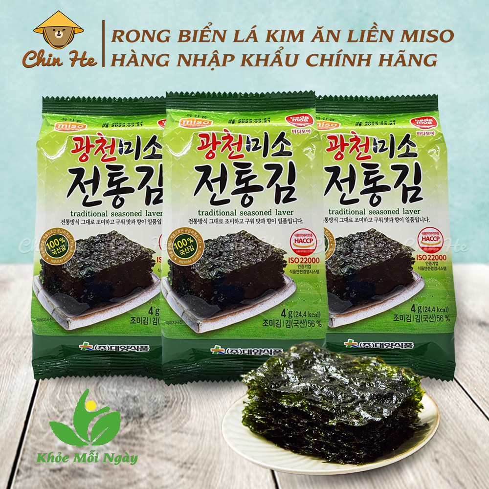 Rong biển lá kim truyền thống cuộn cơm ăn liền MISO Hàn Quốc