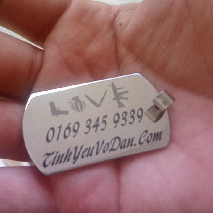 (FREE KHẮC, FREE DÂY) THẺ BÀI KHẮC LASER - THẺ BÀI KHẮC TÊN - DOGTAG