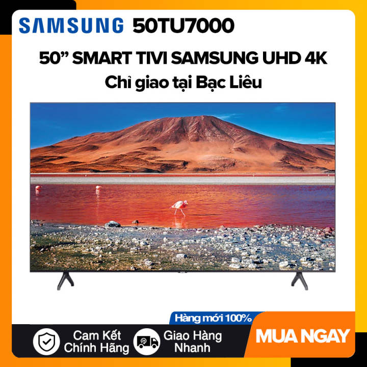Smart Tivi Samsung 50 inch UHD 4K - Model 50TU7000 Crystal Processor 4K, UHD Dimming, Auto Motion Plus, DVB-T2, Tivi Giá Rẻ - Bảo Hành 2 Năm