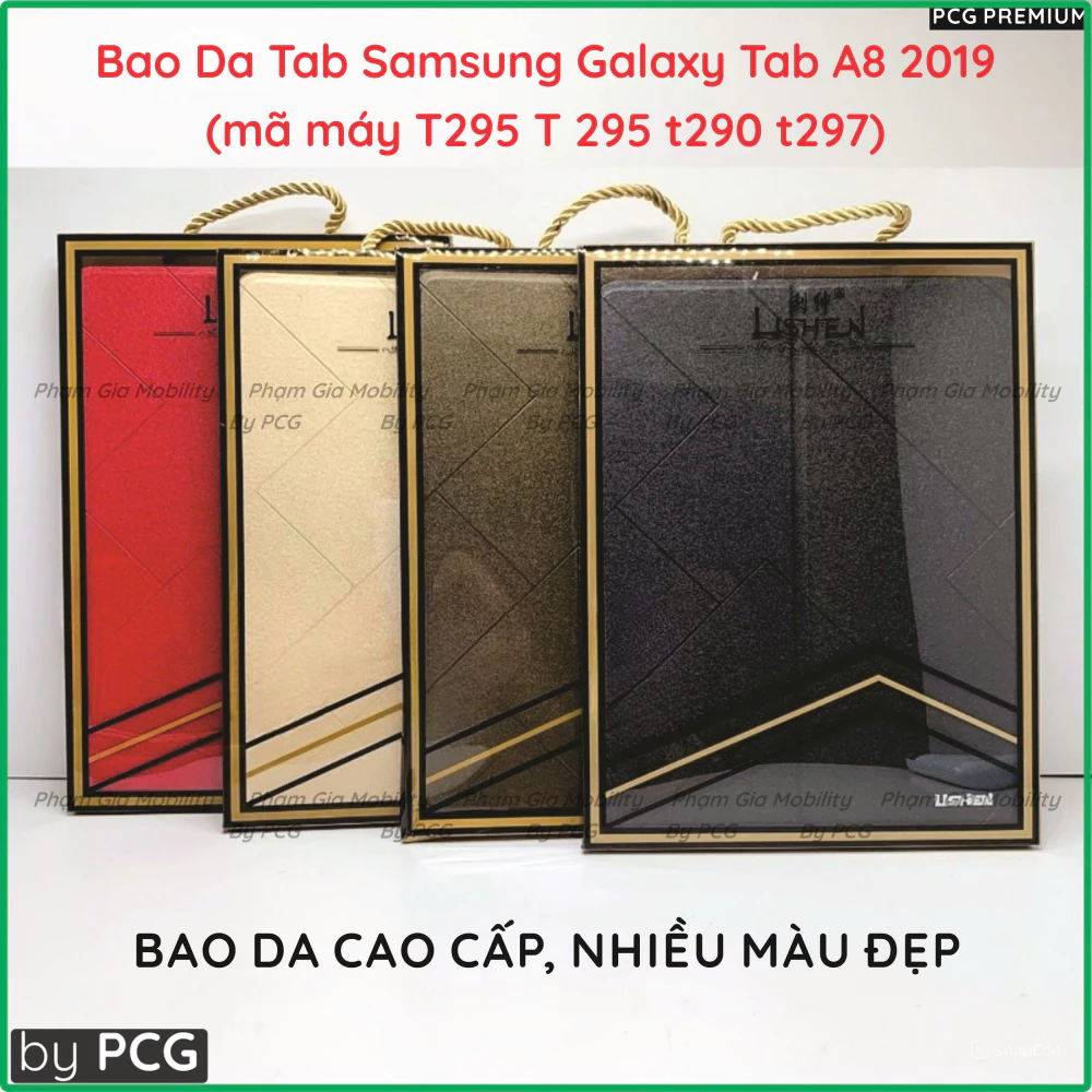 Bao da Samsung Galaxy Tab A8 2019 (mã máy T295 T 295 t290 t297) chất liệu da cao cấp, có nắp gập chống đỡ xem phim