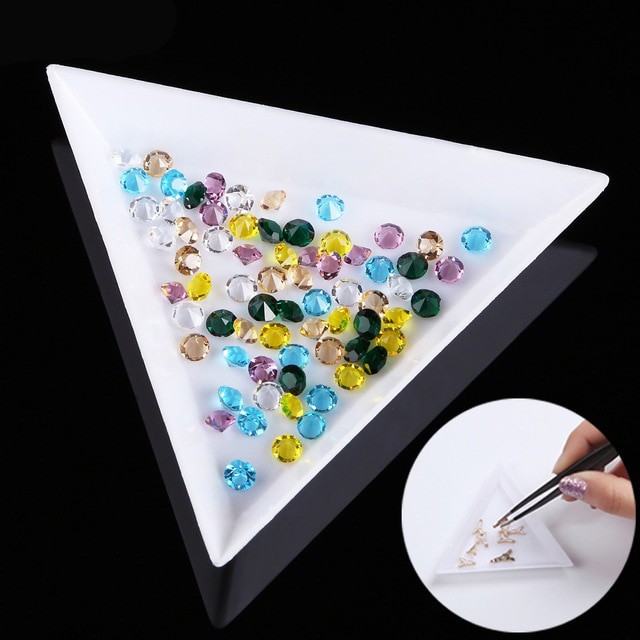 bộ 2 Khay tam giác bỏ đá làm nail