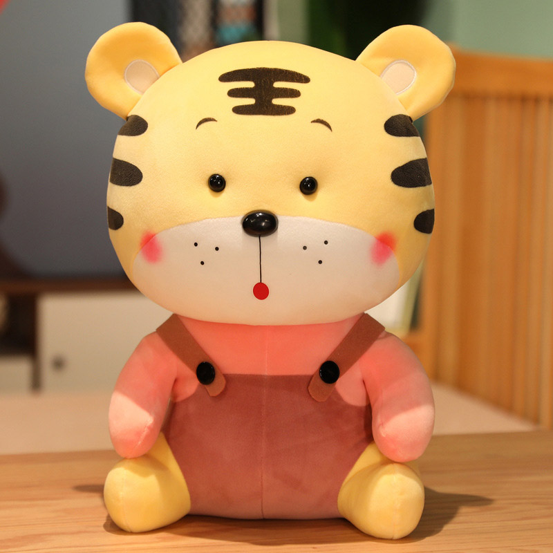 Teddy bear little tiger wear overalls, teddy bear mini 25cm