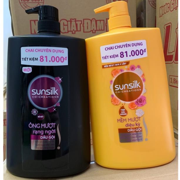 Dầu gội sunsilk chai to 1,4kg có 2 mầu vàng và đen