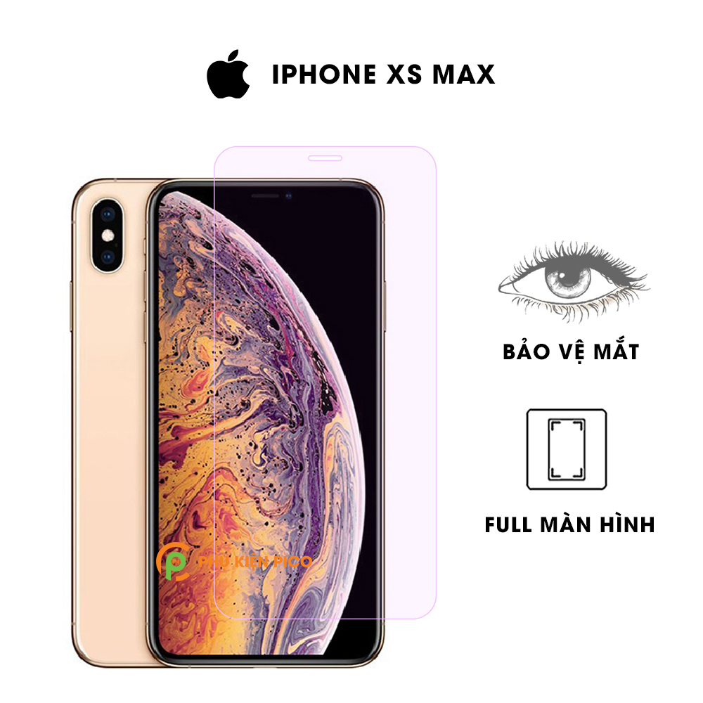 Cường lực Iphone Xs Max chống ánh sáng xanh bảo vệ mắt full màn hình - Dán màn hình Iphone Xs Max