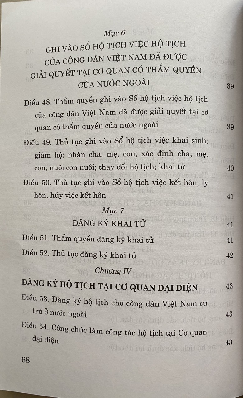Luật Hộ Tịch ( hiện hành )