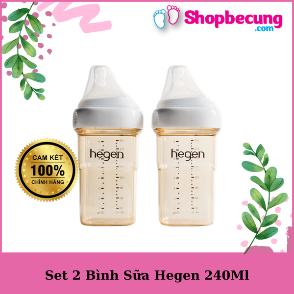 [HCM][Lấy mã giảm thêm 30%]Set 2 Bình Sữa Hegen 240Ml