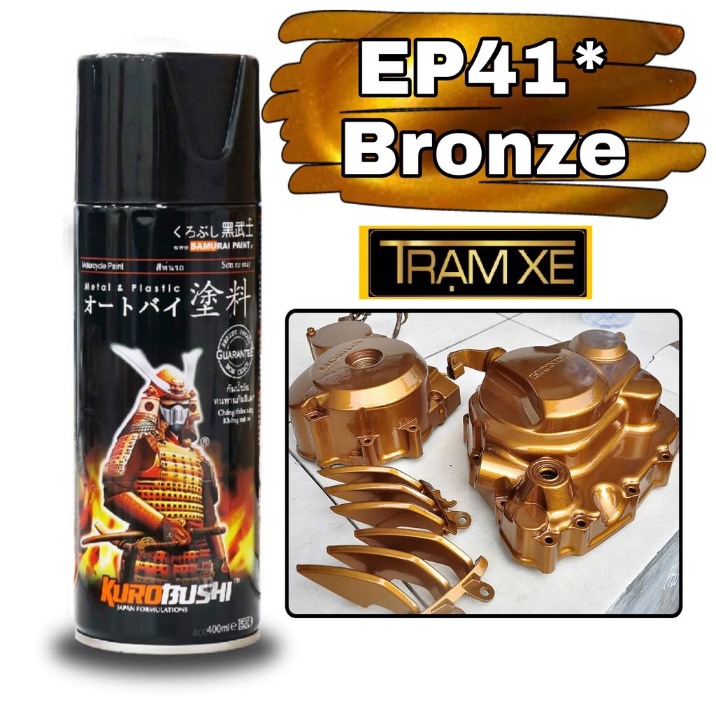 Chai sơn xịt Samurai màu đồng EP41 400ml chuyên sơn xe máy ô tô và các vật dụng trang trí