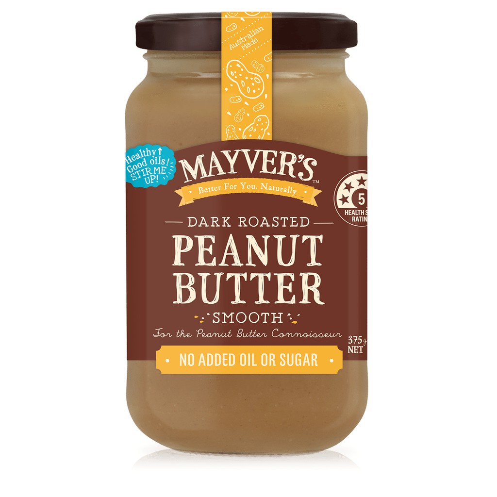 bơ đậu phộng rang mịn mayvers - mayver s dark roasted peanut butter smooth - hủ 375g 4