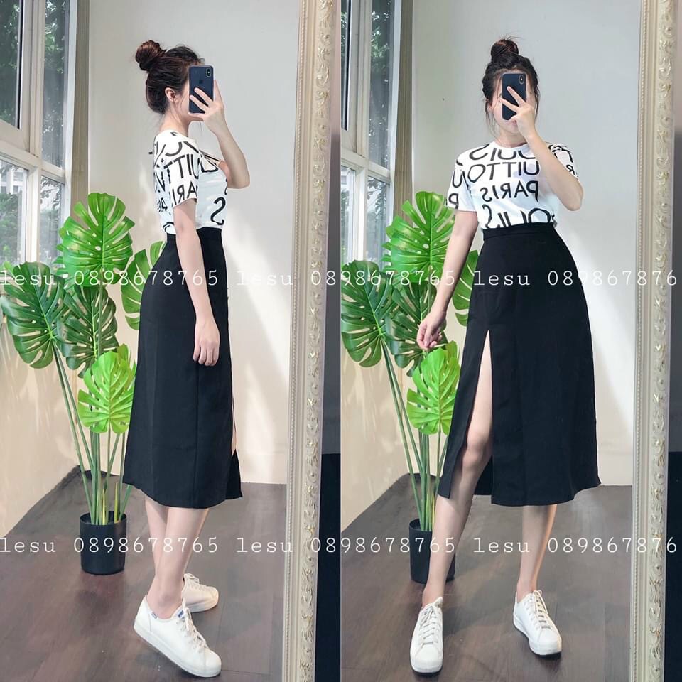 [HCM]Chân Váy Xẻ Tà Siêu Xinh - UT36