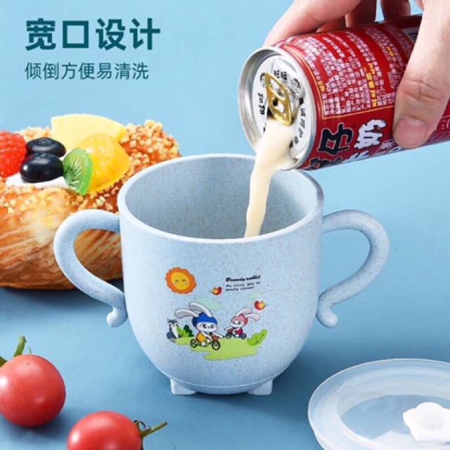 Cốc uống nước lúa mạch kèm ống hút