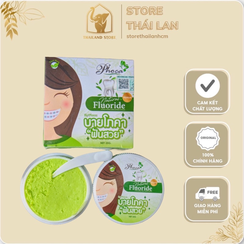 Kem đánh răng thảo dược by phoca thái lan 25g giúp răng trắng sáng hơi thở thơm mát