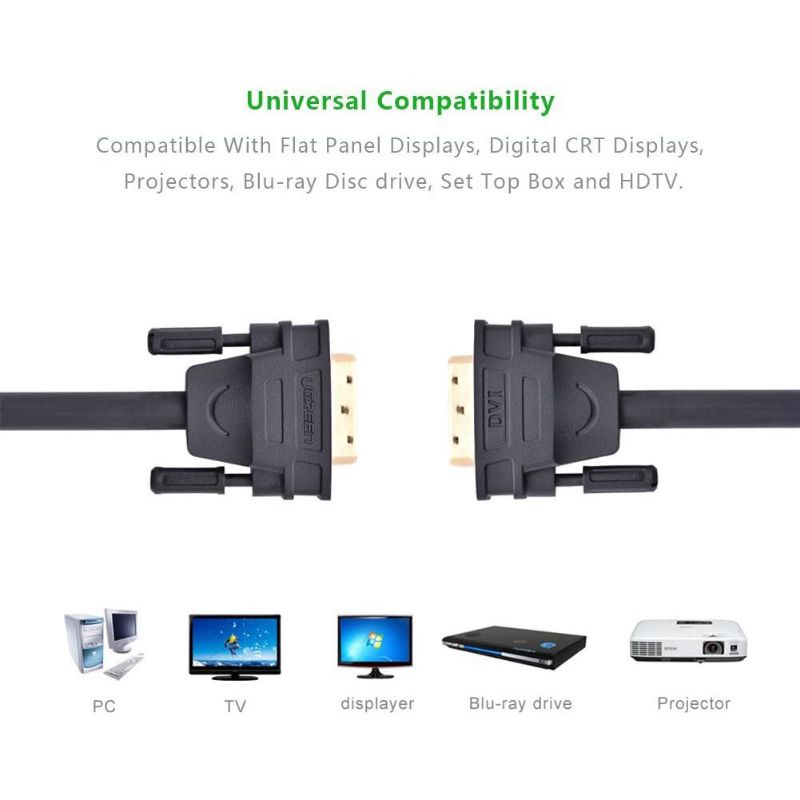 Cáp DVI-D (24+1) 2 đầu đực (dài 1,5m đến 10m) Ugreen 11606 DV101 - Hàng