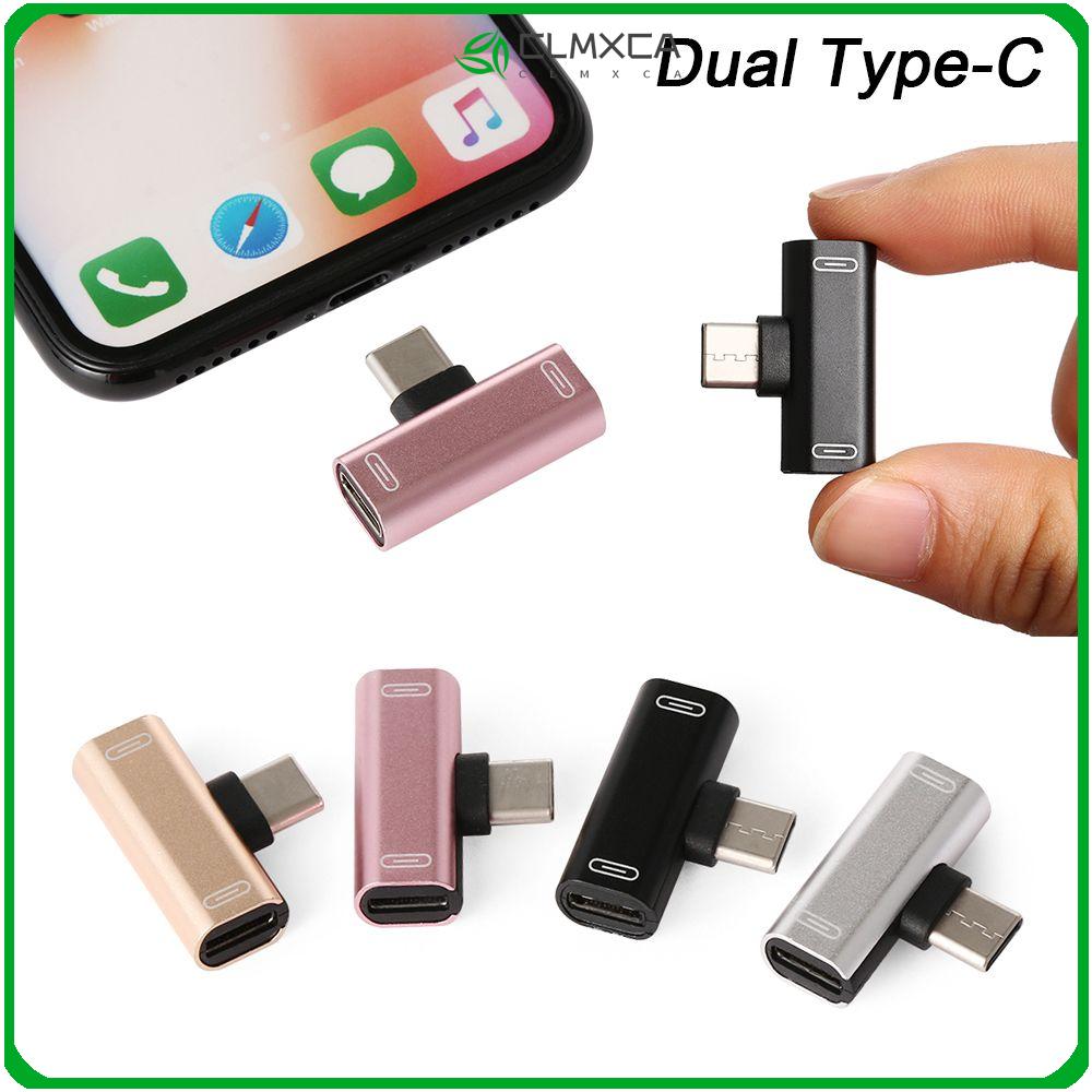 CLMXCA Universal USB C Metal Mini Headphone Jack Audio Convertor AUX Splitter Type-C To Type-C Adapter