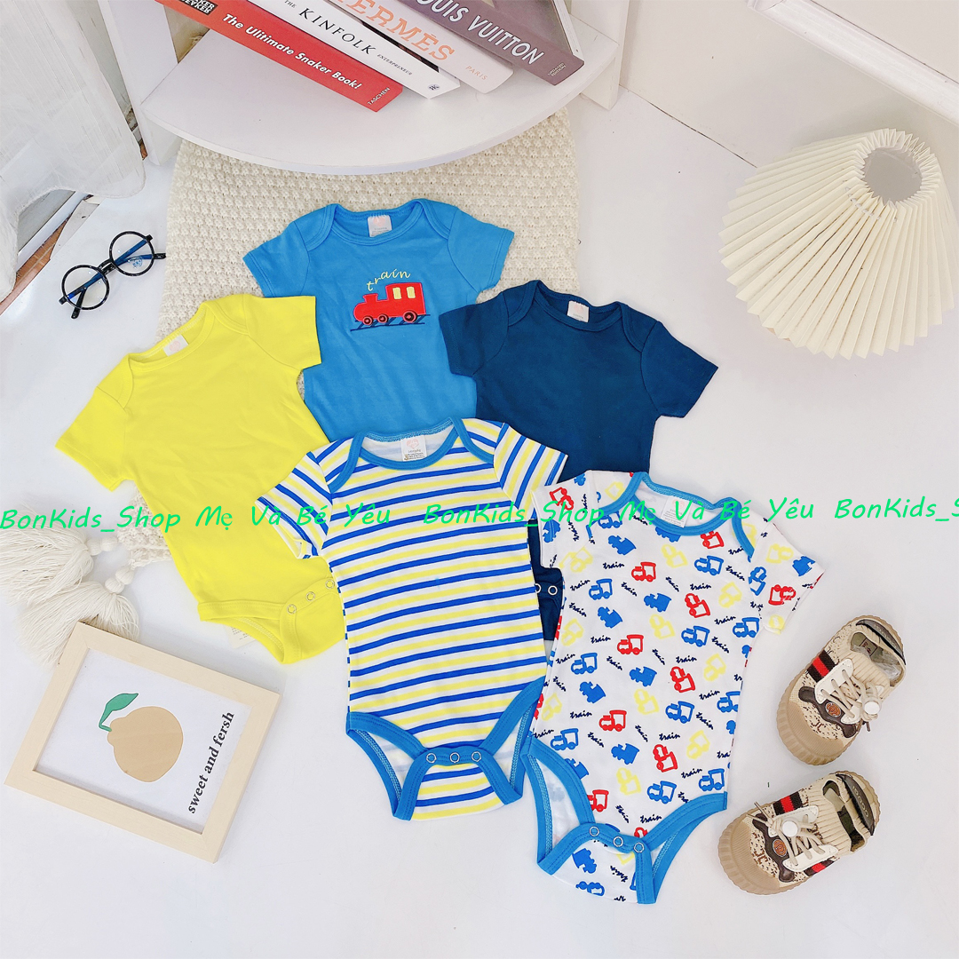 Set 5 body chip bodysuit cho bé trai và bé gái sơ sinh từ 0-8kg sản phẩm tốt với chất lượng độ bền cao và được cam kết sản phẩm y như hình