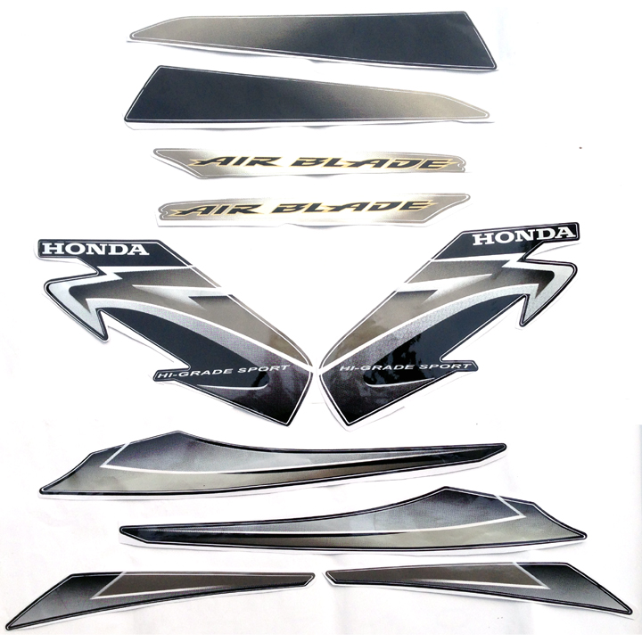 Bộ Tem Xe Air Blade 2009 Thái Màu Đen