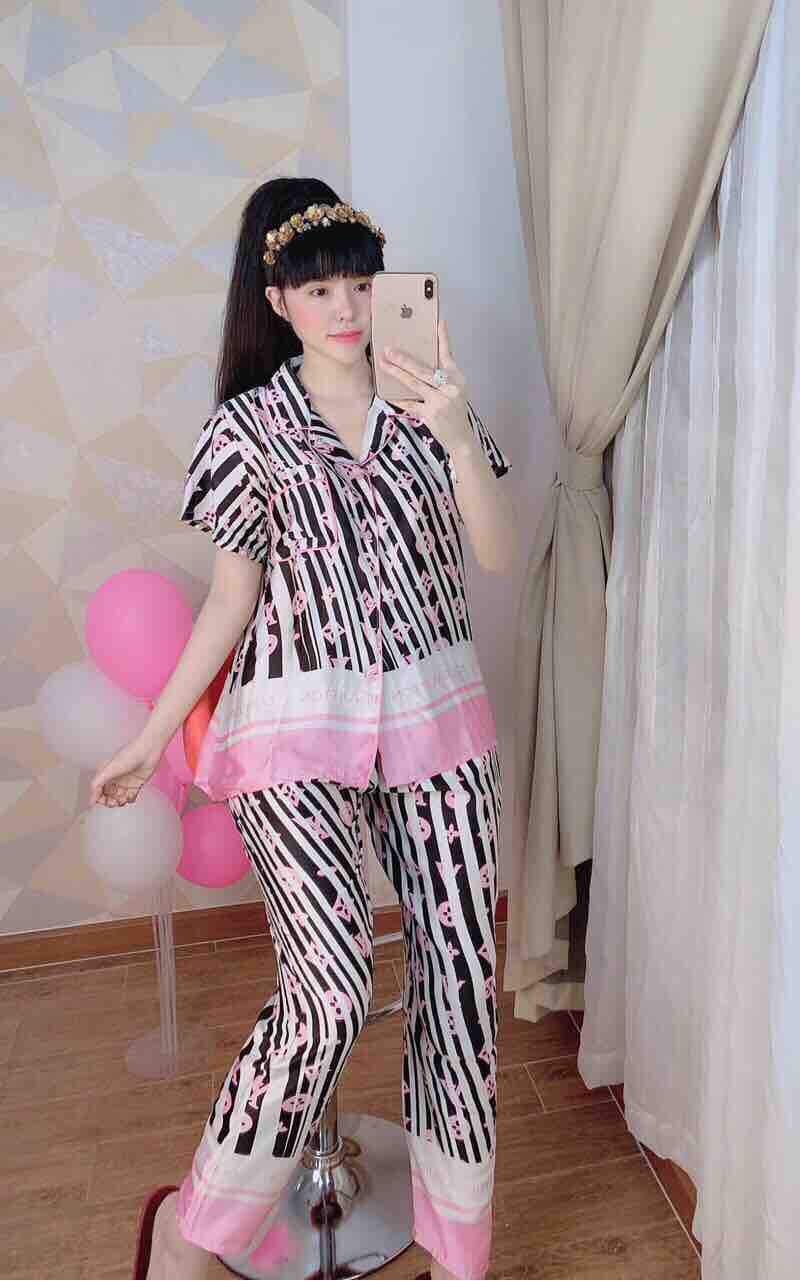 [HCM]Bộ pijama TNQD Satin lụa họa tiết