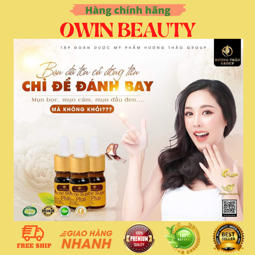Free shipping Ho Chi Minh City 1 bottle/bottle acne super serum plus OWIN cosmetic 5ml instant anti acne serum for men and women authentic