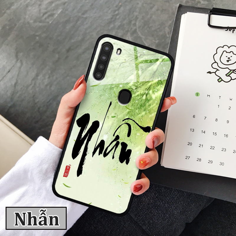 Ốp lưng Samsung Galaxy A21 in 3D chữ thư pháp