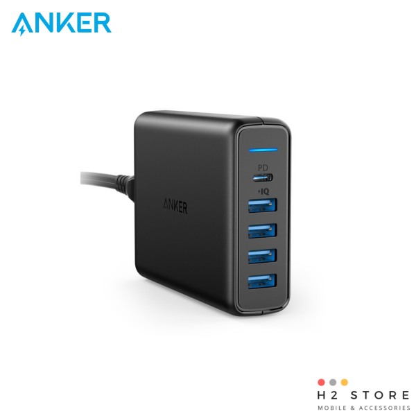 Sạc Anker 5 Cổng 60w, USB-C with Power Delivery [PowerPort Speed 5] - A2056