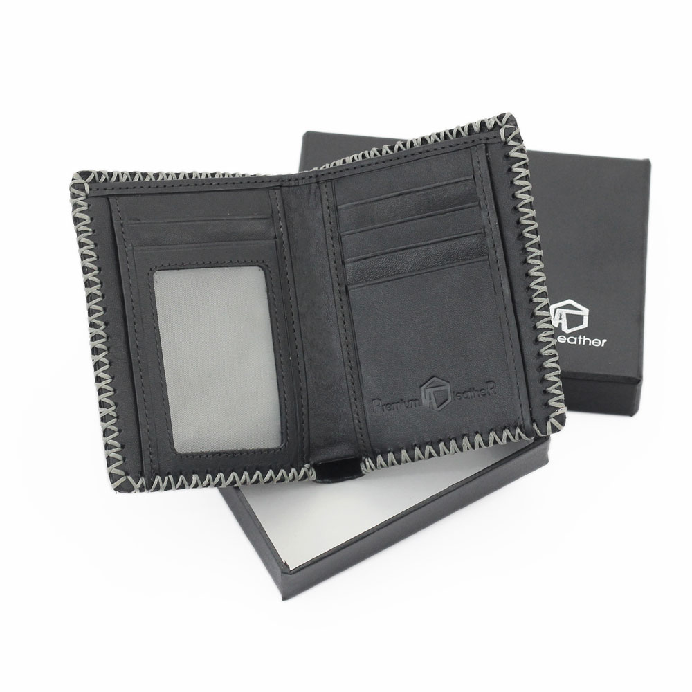 Ví đứng da bò AT Leather ATMV-02 - Viền may thủ công