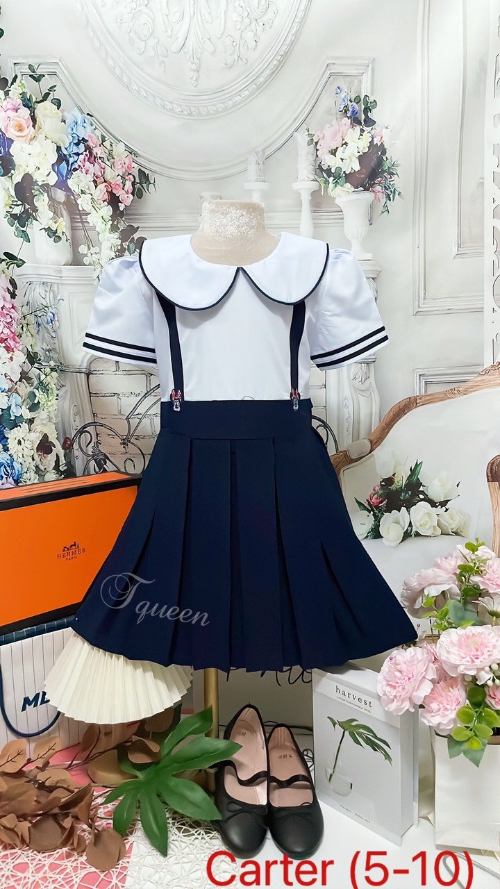 Đầm học sinh - Vải kate lụa - Danangsale