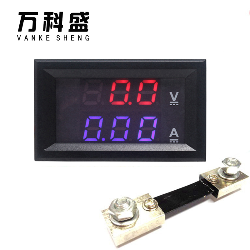 Digital Voltmeter Ammeter DC 0-100V 10A 50A 100A Dual Display Voltage Detector Current Meter Panel Amp Volt Gauge