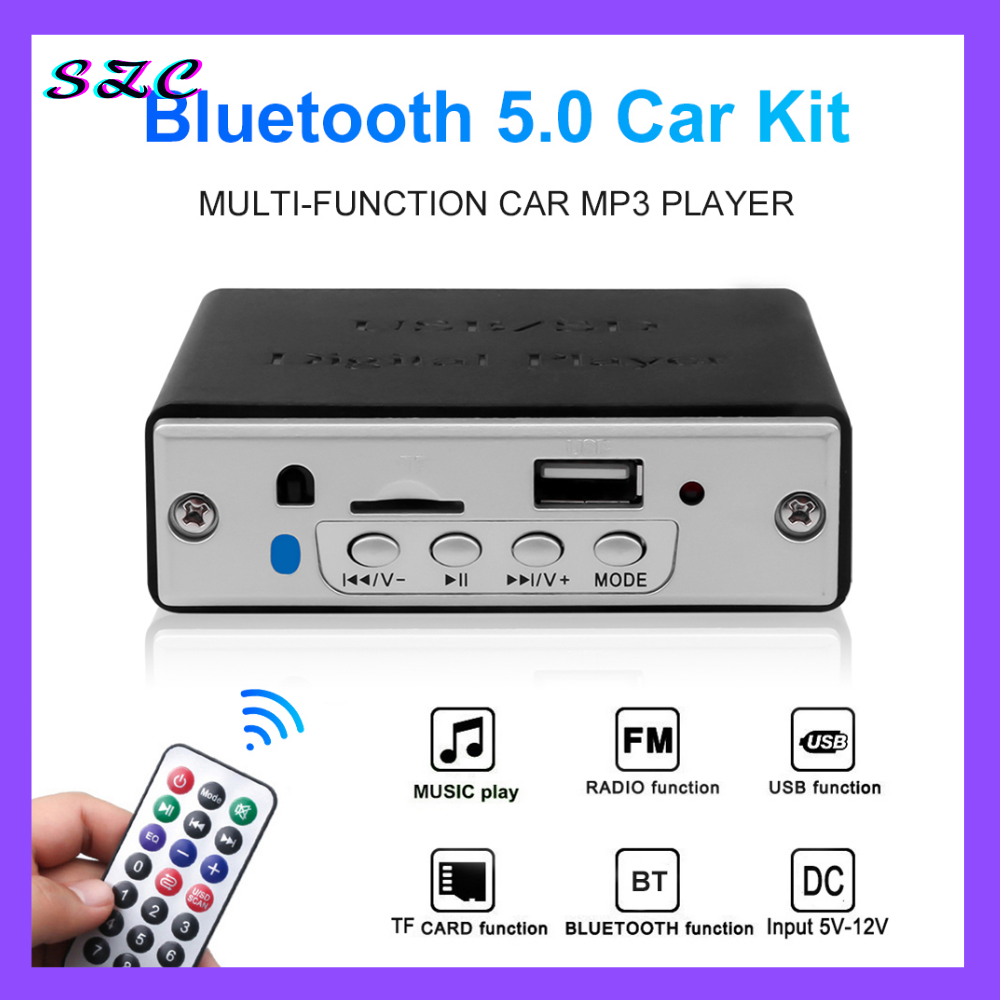 SZC Bluetooth 5.0 Car USB MP3 Music Player FM Radio TF Card Decoder Board Module