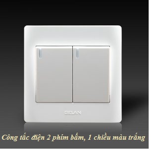 Công tắc điện 2 phím bấm, 1 chiều (2 chiều)