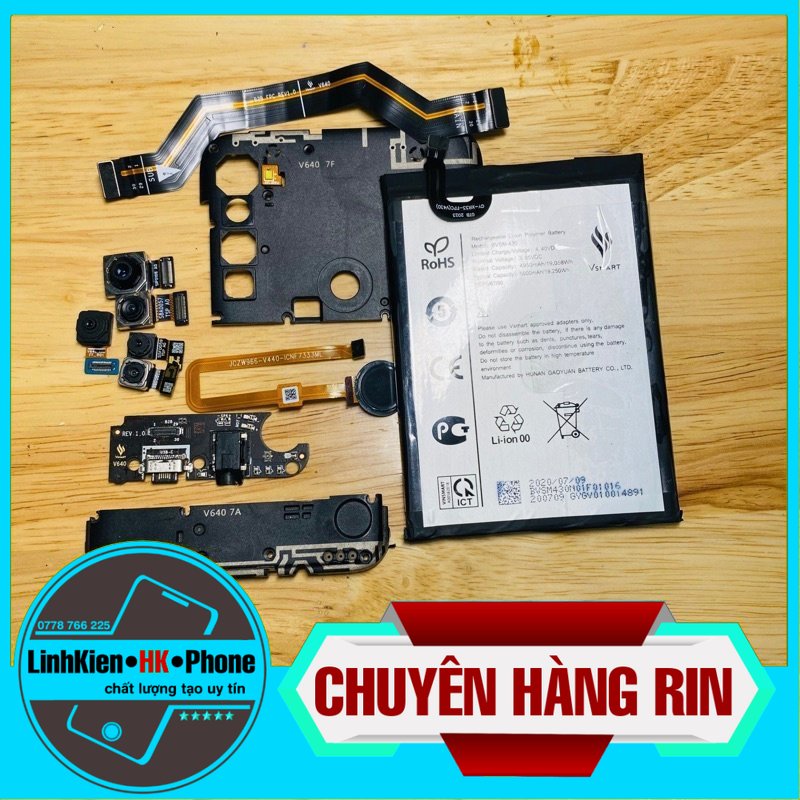 Linh Kiện Vsmart Live 4,Camera trước sau,pin rin,main sạc,cáp nối main,vân tay,loa ngoài,nẹp nhựa đậy main