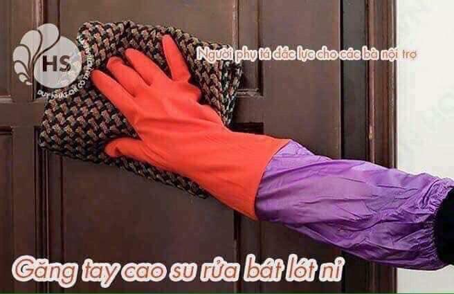 Găng Tay Cao Su Lót Nỉ Rửa Bát, Rửa Chén, Giặt Đồ [29A39]