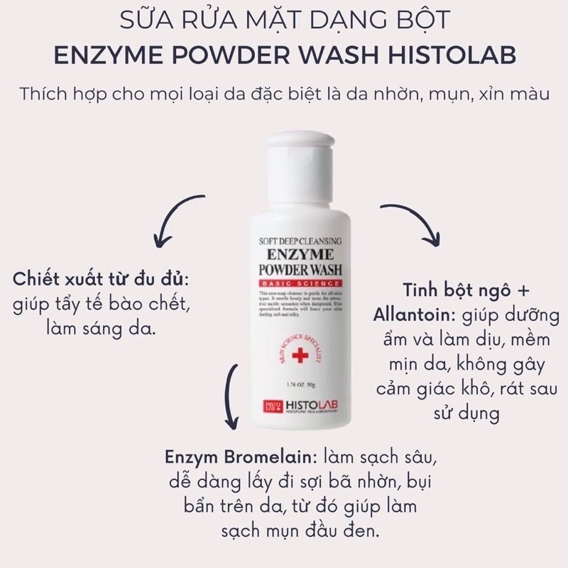 BỘT RỬA MẶT HISTOLAB SOFT DEEP CLEANSING ENZYME POWDER WASH