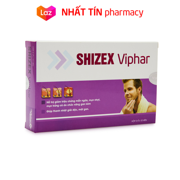 Viên uống SHIZEX VIPHAR giảm mẩn ngứa, mụn nhọt, mụn trứng cá do gan kém - Hộp 30 viên giá rẻ