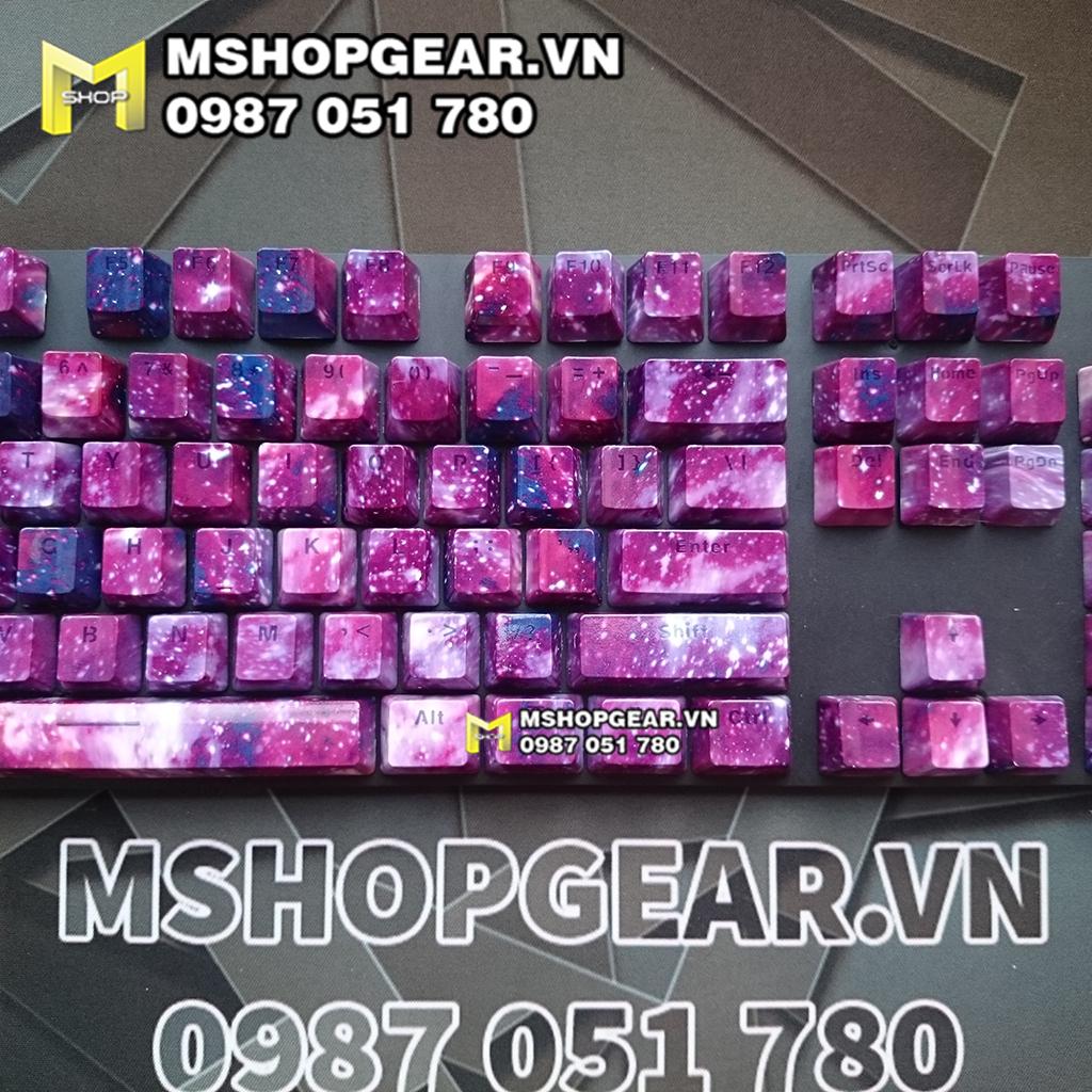 Keycap Galaxy tím abs doubleshot xuyên led oem profile 104 keycap