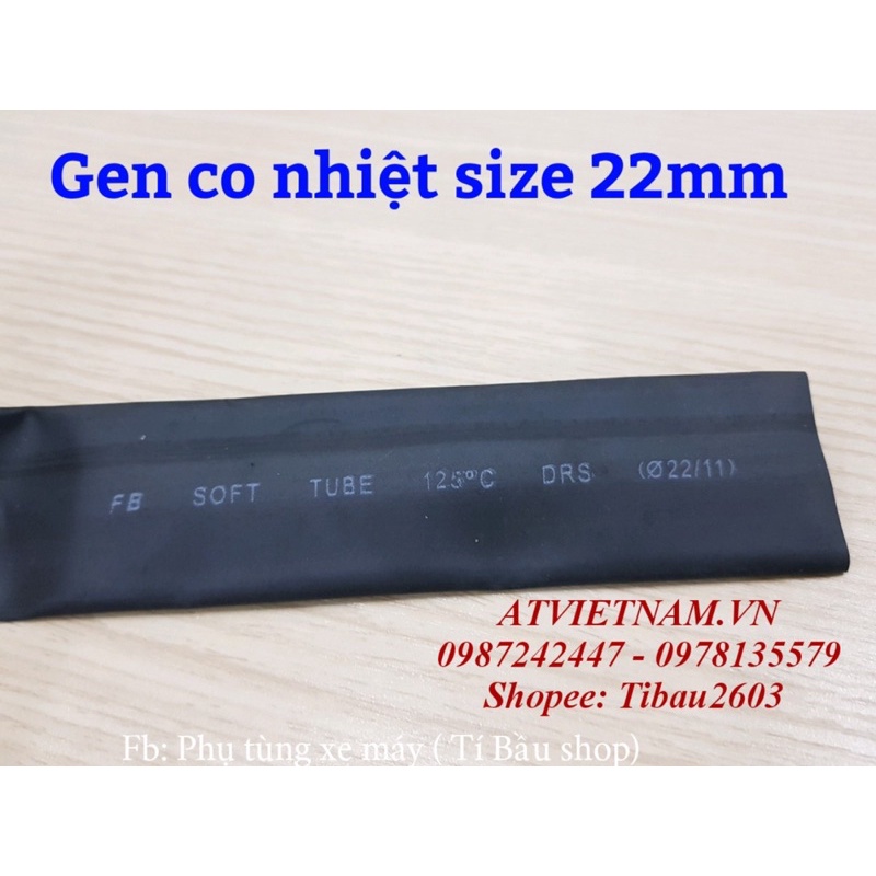 GEN CO NHIỆT size 22mm - GEN ĐỐT bọc 1 relay (1 mét)