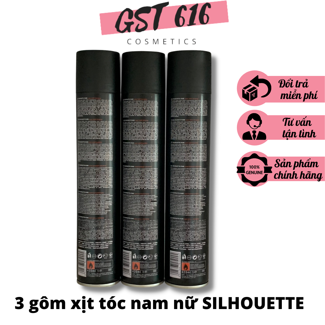 Keo xịt tóc SILHOUETTE gôm xịt tóc nam tạo kiểu tóc giữ nếp siêu cứng