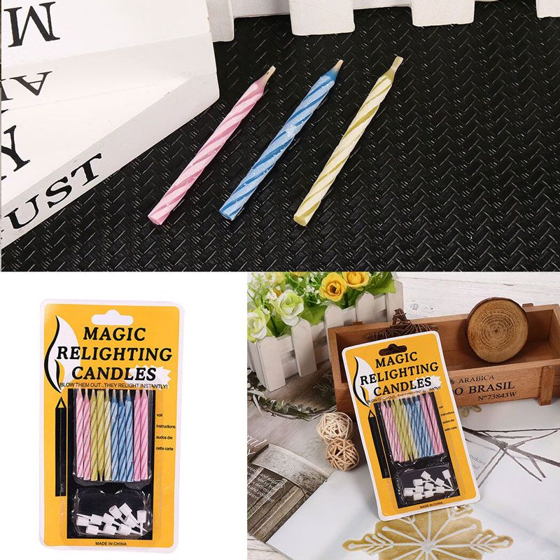 NẾN SINH NHẬT THỔI KHÔNG TẮT (MAGIC RELIGHTING CANDLES) TRANG TRÍ, SINH NHẬT